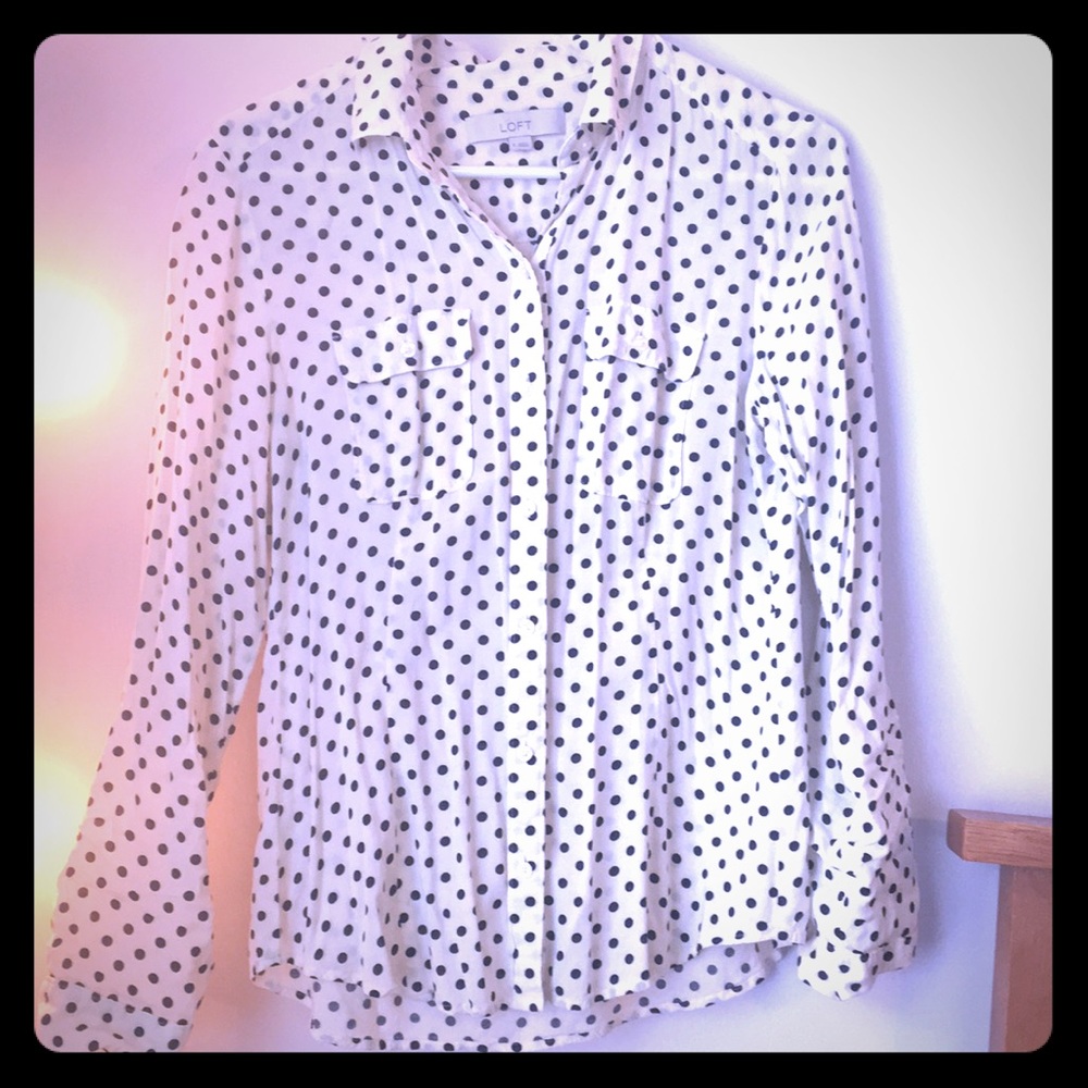 Ann Taylor Loft S small polka dot